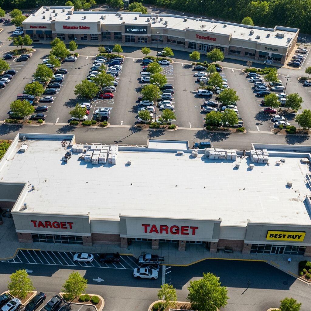 Strip mall re-roof — Columbus metro