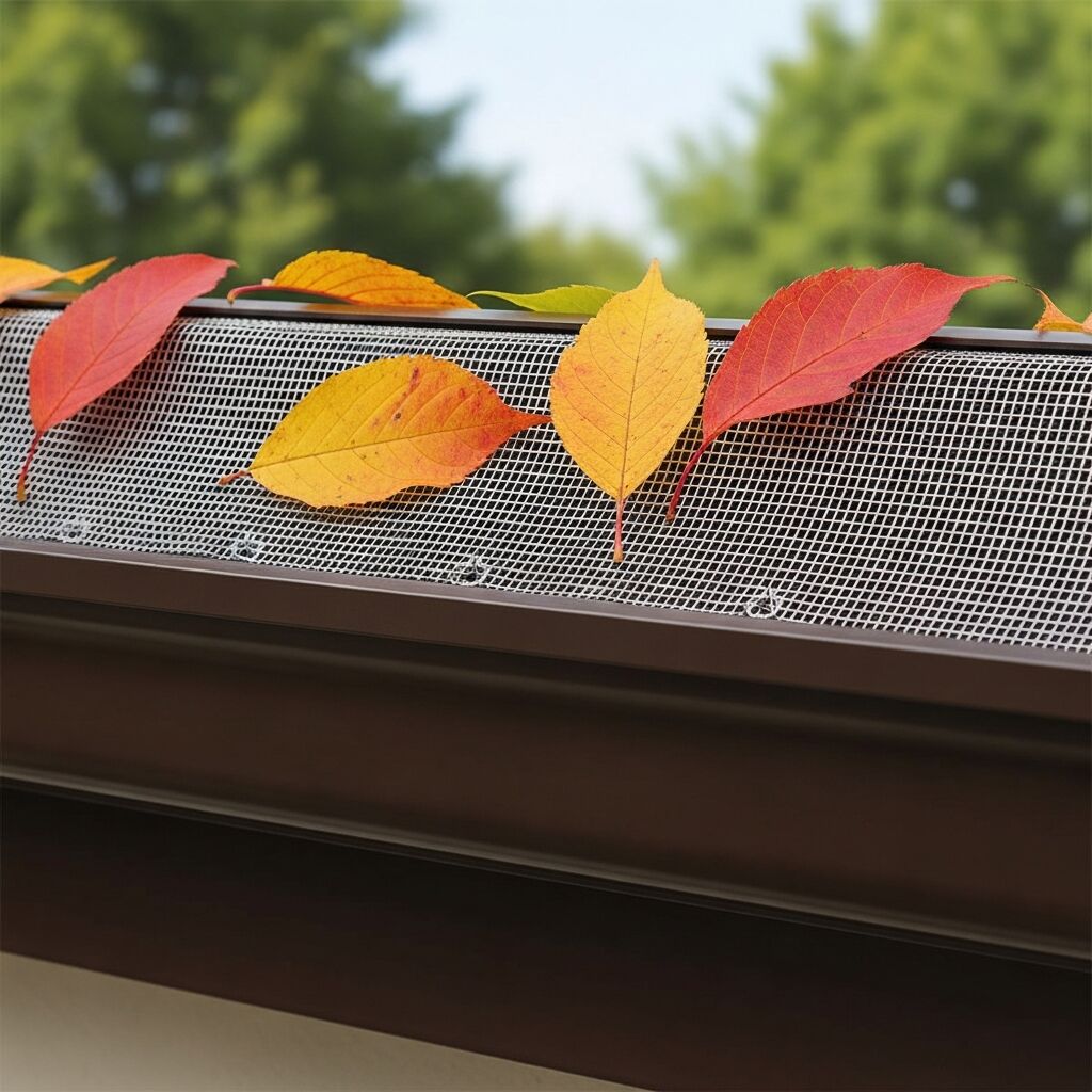 Gutter RX micro-mesh leaf protection installed